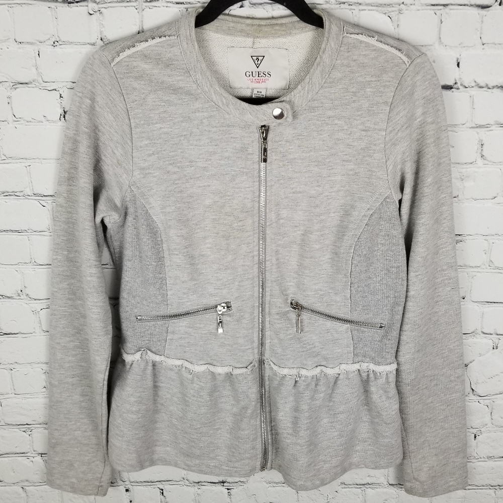 GUESS | zip peplum sweatshirt top